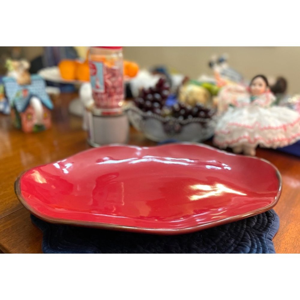 Red Stoneware Southern Living Serving Dish, tray